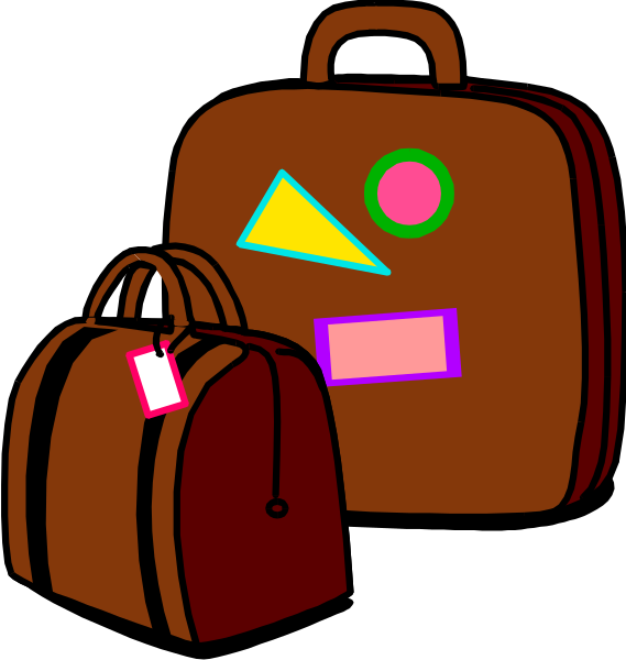 The image shows two suitcases of different sizes placed next to each other on a dark background with no additional context provided about their surroundings or any possible interaction between them.