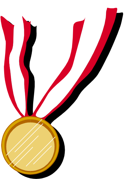 The image shows a medal with an Olympic symbol on it against a black background.