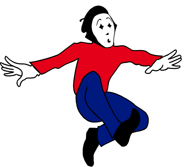 The image shows a cartoon of an animated character with exaggerated features performing what appears to be breakdancing moves against a black background.
