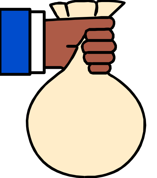 The image shows a hand holding an envelope with money inside over a bag of marijuana that is being held by another person who appears to be in silhouette against a black background.