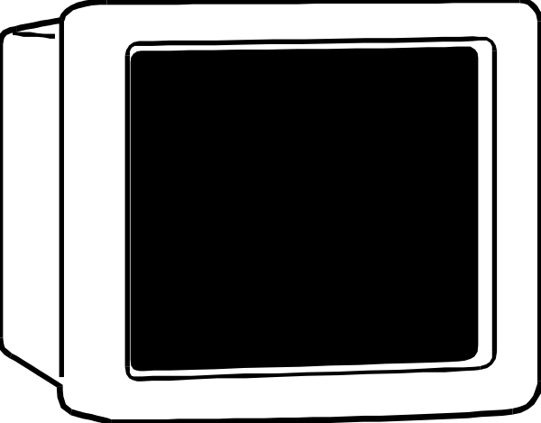 The black and white image shows a cartoon of an open refrigerator with its door wide open revealing empty shelves inside.