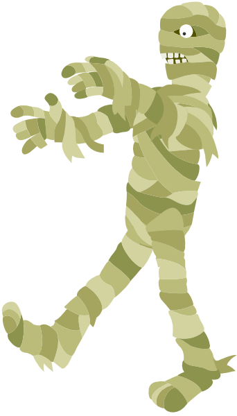 The image shows a cartoon zombie character walking on its two legs with outstretched arms towards an unseen viewer in front of it against a black background.