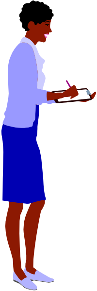 The image shows a person standing next to another figure that appears as an outline of someone holding papers; both figures have their backs turned towards each other in what seems like two different scenes merged into one frame with no background details provided, focusing on these silhouettes and not providing any additional context or setting.