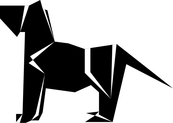 The image shows a black and white abstract design with geometric shapes that resemble an optical illusion of depth perception.