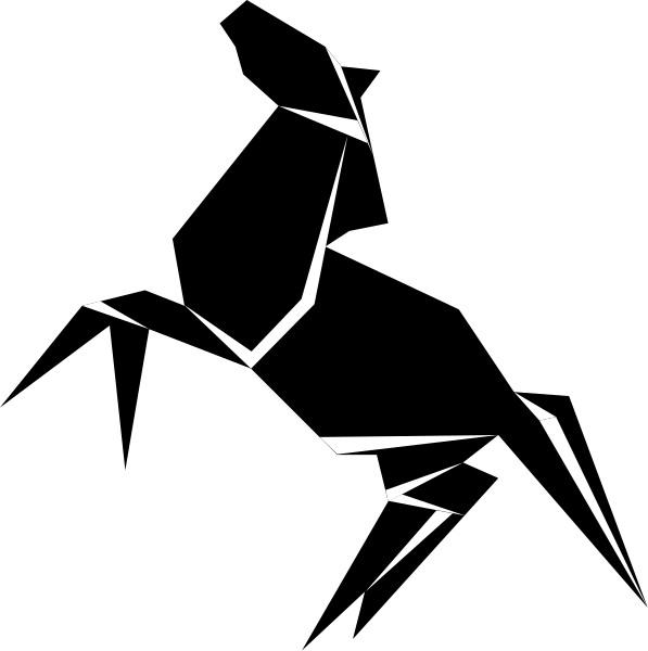 The black and white silhouette of a person's head with their hair flying upwards as if caught by wind.