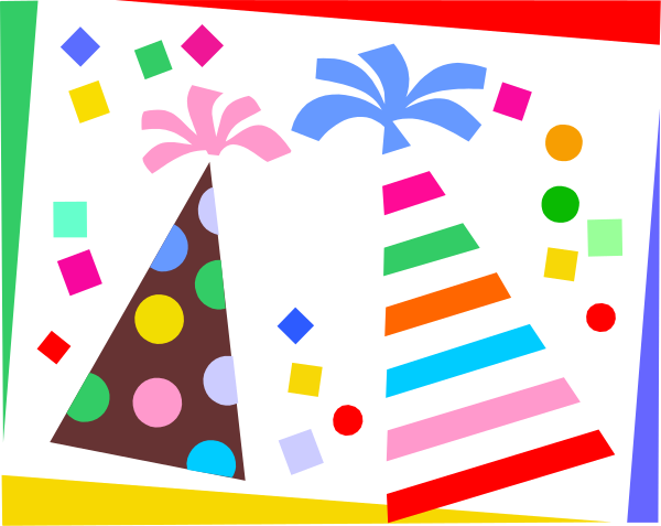 The image shows a colorful Christmas tree with presents at its base against a dark background; there is also an abstract representation of palm trees on either side in lighter shades than the rest of the scene.