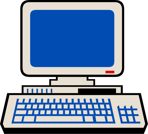 The image shows a computer monitor with an old CRT design on top of it is placed a keyboard that has several keys visible in front of which there's also a mouse to its right side.