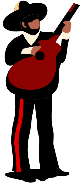 The image shows a black and white photo of an upright bass with red accents on its body, standing next to what appears to be a person in silhouette playing guitar against a dark background.