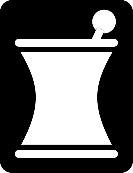 The image shows a black and white icon of an object that resembles a toilet bowl with no lid on it against a grey background.
