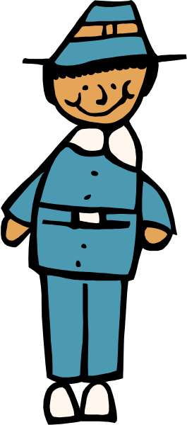 The image shows a cartoon of an animated soldier standing against a black background with white lines creating vertical stripes on either side.