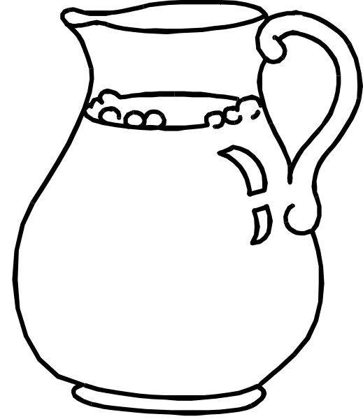 The black and white illustration shows a pitcher with handles on either side of it.