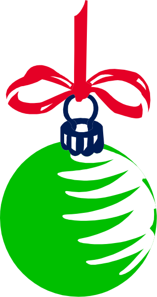 The image shows a Christmas tree with an ornament that has been decorated to look like a bomb, complete with fuse lines leading up from it; there is also what appears to be a red bow on top of the tree and another smaller green object at its base.