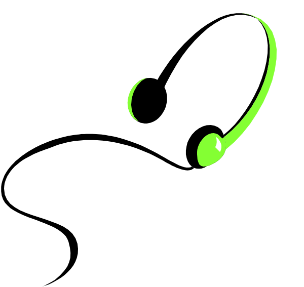 The image shows a black background with two green squiggles that resemble snakes intertwined on top of each other in an abstract manner; there is no text present within this small clip-art graphic.
