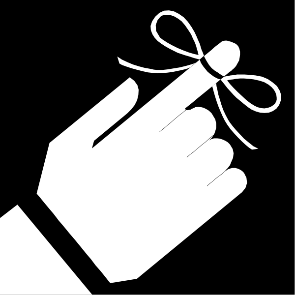 The image shows a hand pointing at an icon of a ribbon tied into a bow with its finger on top of it against a black background.