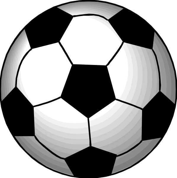 The image shows two soccer balls with a black background; there's no other content visible within this clip-art frame.