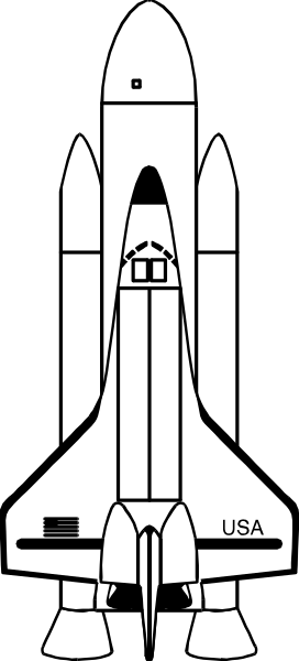 The black and white illustration shows a space shuttle with an american flag on it parked next to two fighter jets in front of what appears to be a launchpad at nasa's kennedy space center, suggesting themes related to aviation, exploration, or military technology.