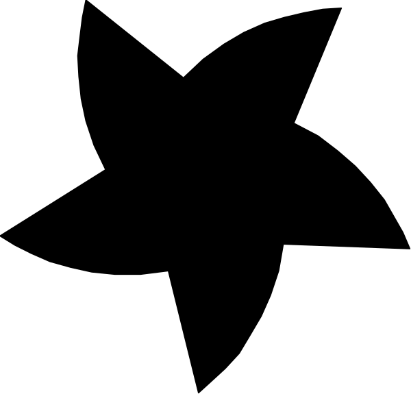 The image shows a star with five points arranged around it; each point has an alternating color of yellow and brown.