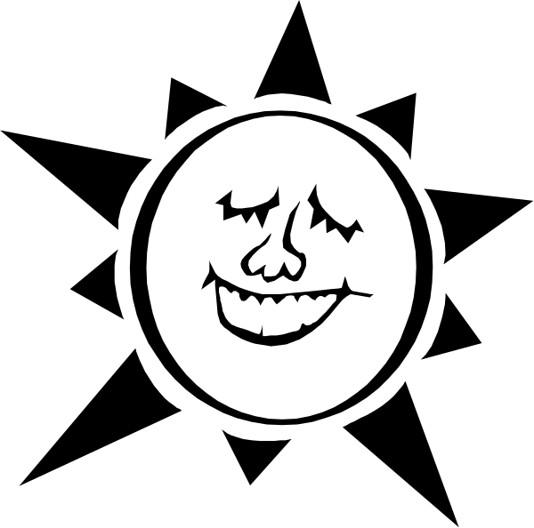 The black and white logo of a face with an evil grin on it inside a circle.