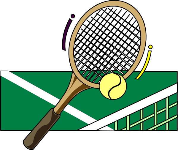 The image shows a tennis racket with two balls on it against a background that appears to be part of a sports court netting patterned in black and white stripes.