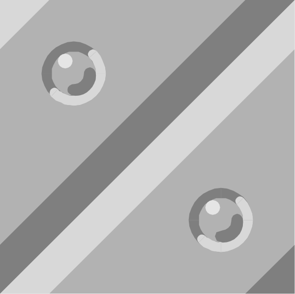 The image shows a gray background with two white circles on it; there's no text present within this small clip-art picture.