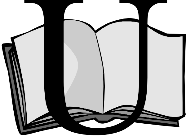 The image shows a black and white illustration of an open book with pages that appear to be blank except for some text at the bottom right corner which reads "100."