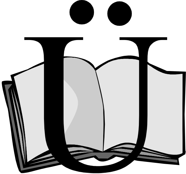 The image shows a black book with an open cover revealing pages inside against a white background.