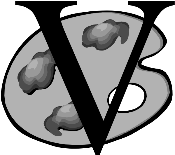 The image shows a black and white graphic with text that reads "VIRUS" at top left corner, featuring an illustration of two overlapping circles resembling eyes within another circle representing a face on the right side; below this is a stylized depiction of what appears to be a virus or microorganism in blue coloring.