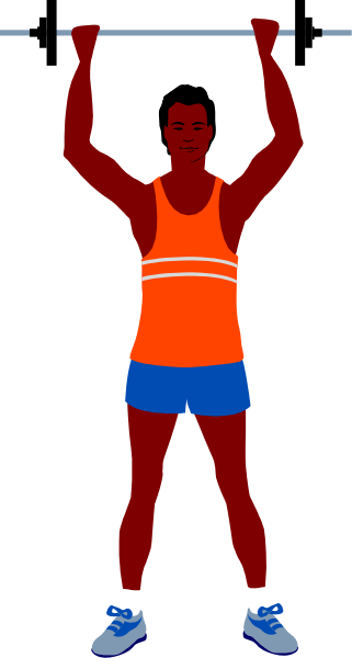The image shows a person performing an exercise on a pull up bar with their back to us; we can see only from behind that this is likely in a gym environment due to presence of equipment like bars for exercises, and there's another individual standing nearby who appears to be observing or waiting for the exerciser.