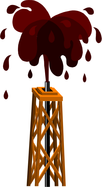 The image shows a cartoon of an orange fire hydrant with black stripes on it next to a tall tower that has red flames at its top against a dark background.