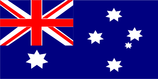 The flag of australia with a red cross on it flying above another smaller flag that is also an australian flag but has no stars in its corner.