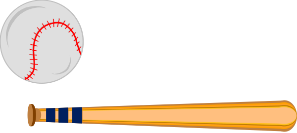 The image shows a baseball bat with two balls on it against an orange background; there is also what appears to be a small red object near one of the balls that resembles a heart shape.