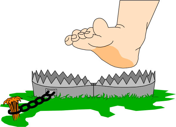 The image shows a cartoon depiction of an animated hand with fingers pointing downward towards two small figures that appear to be in distress near what looks like a castle-like structure on fire at nighttime; there is also some kind of green substance, possibly slime or moss, covering the ground.
