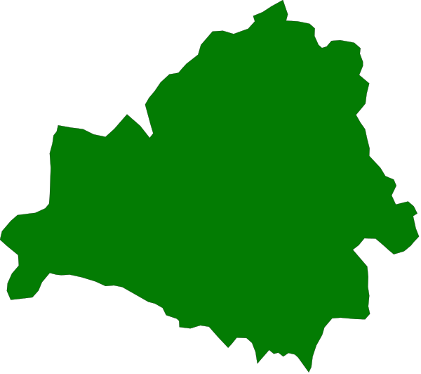 The image shows a stylized map of Romania with green areas indicating regions covered by forests.