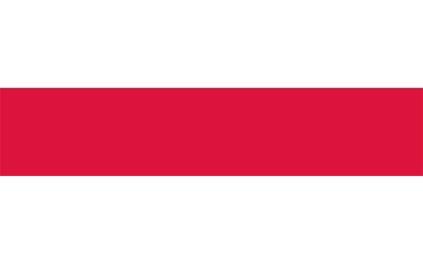 The image shows a red stripe with white text on it against a gray background.