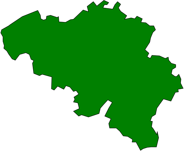 The image shows a stylized map with green areas indicating regions of interest within an administrative boundary that is outlined by black lines on a dark background.