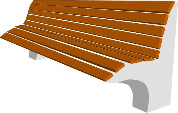 The image shows a simple wooden bench with slats on top of it against an abstract background that appears to be dark gray in color.
