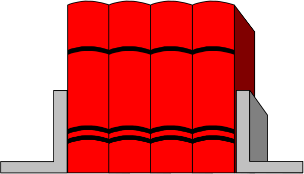 The image shows a red book with black lines on its cover placed against an indistinct background that appears to be dark grey in color.