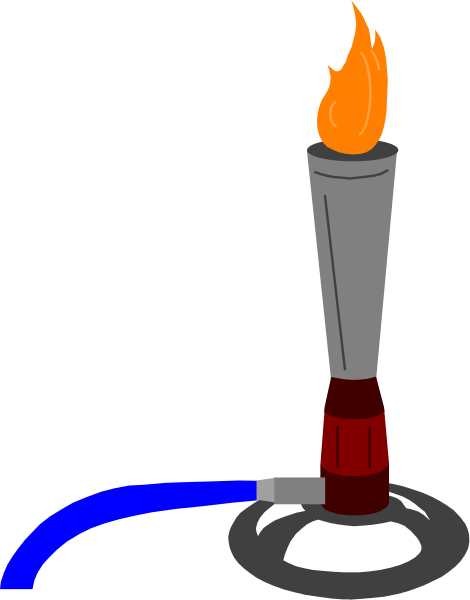 The image shows a cartoon depiction of an oil lamp with flames on top being lit by a matchstick held over it in one hand while another matches is placed into its wick; there's also a blue hose connected to the base, and below that, what appears to be water or liquid.