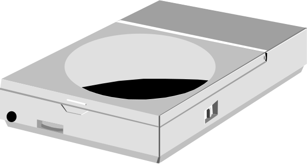 The image shows a white PlayStation console with its lid open to reveal an empty disc drive on top of it against a gray background.