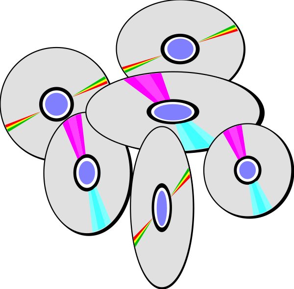 The image shows a collection of abstract shapes with various patterns on them against a black background.