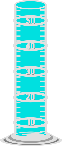 The image shows a tall blue thermometer with white markings indicating temperature readings from 30 to 120 degrees Celsius in increments of ten degrees each time it ascends upwards, set against a black background that has horizontal lines and what appears to be the number "45" on one side. The style is simple clip-art with no additional context or setting provided within this image itself.
