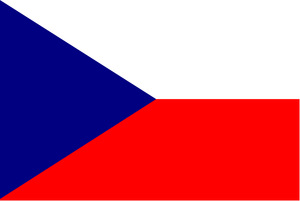 The image shows a stylized flag with horizontal stripes of red on top, white in the middle, blue at bottom, and black borders around it all; there is no text present within this small clip-art graphic.