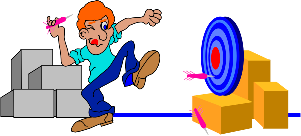 The image shows a cartoon of an animated character standing next to boxes with arrows pointing at them on what appears to be a computer screen background.