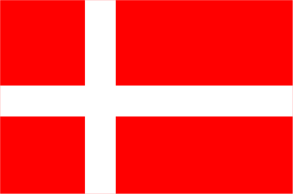 The flag of Denmark with a pixelated effect on it.
