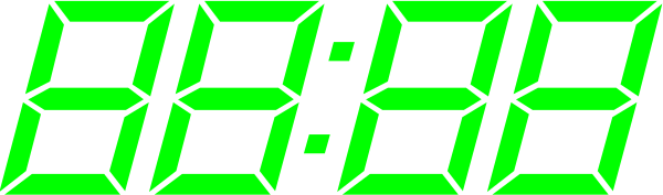 The image shows a digital clock with green numbers displaying "10:45" against an abstract background that resembles a pixelated pattern in shades of gray and black.