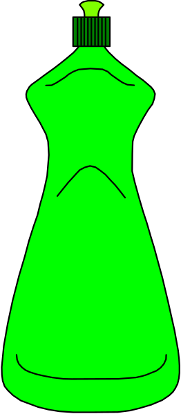 The image shows a green bottle with an abstract design that resembles human figures standing next to each other against a black background.