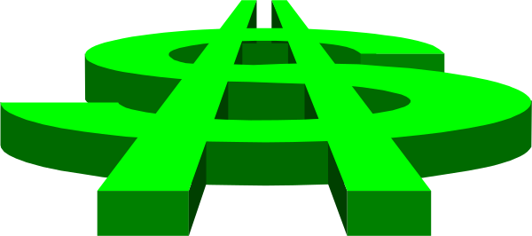 The image shows a green dollar sign with an arrow pointing to it from above within what appears to be a black background.