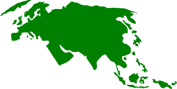 The image shows a world map with countries highlighted by green coloring against a black background.