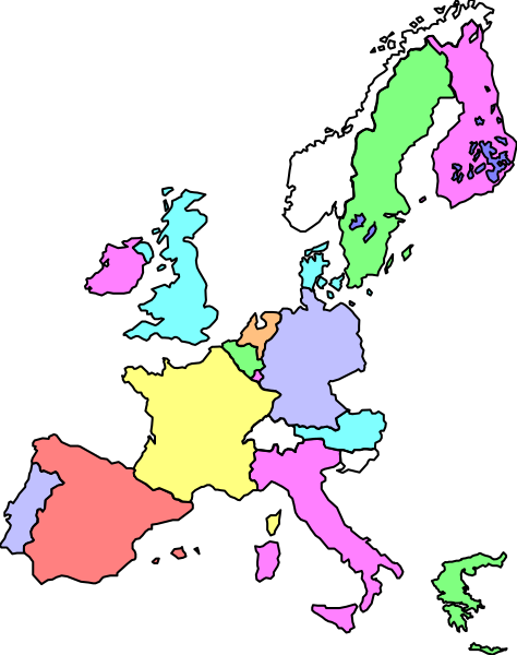 The map shows Europe with various countries labeled; it's a colorful political world map centered on France.