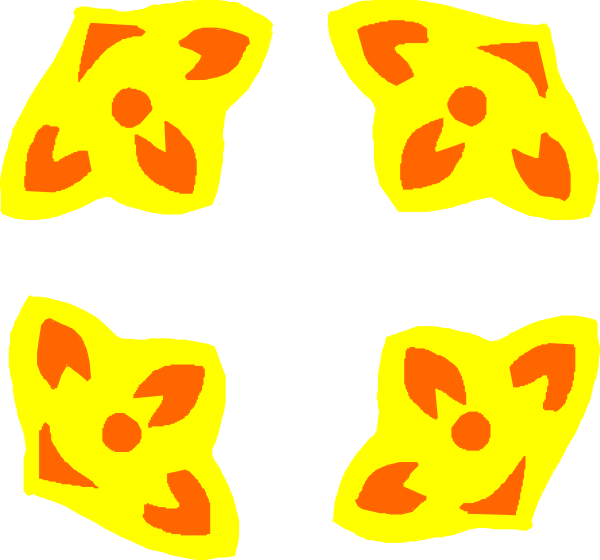 The image shows a sequence of four identical butterfly shapes with red outlines against black backgrounds; each shape has an orange heart in its center that appears to be growing larger from left to right across all images, suggesting movement and change over time.